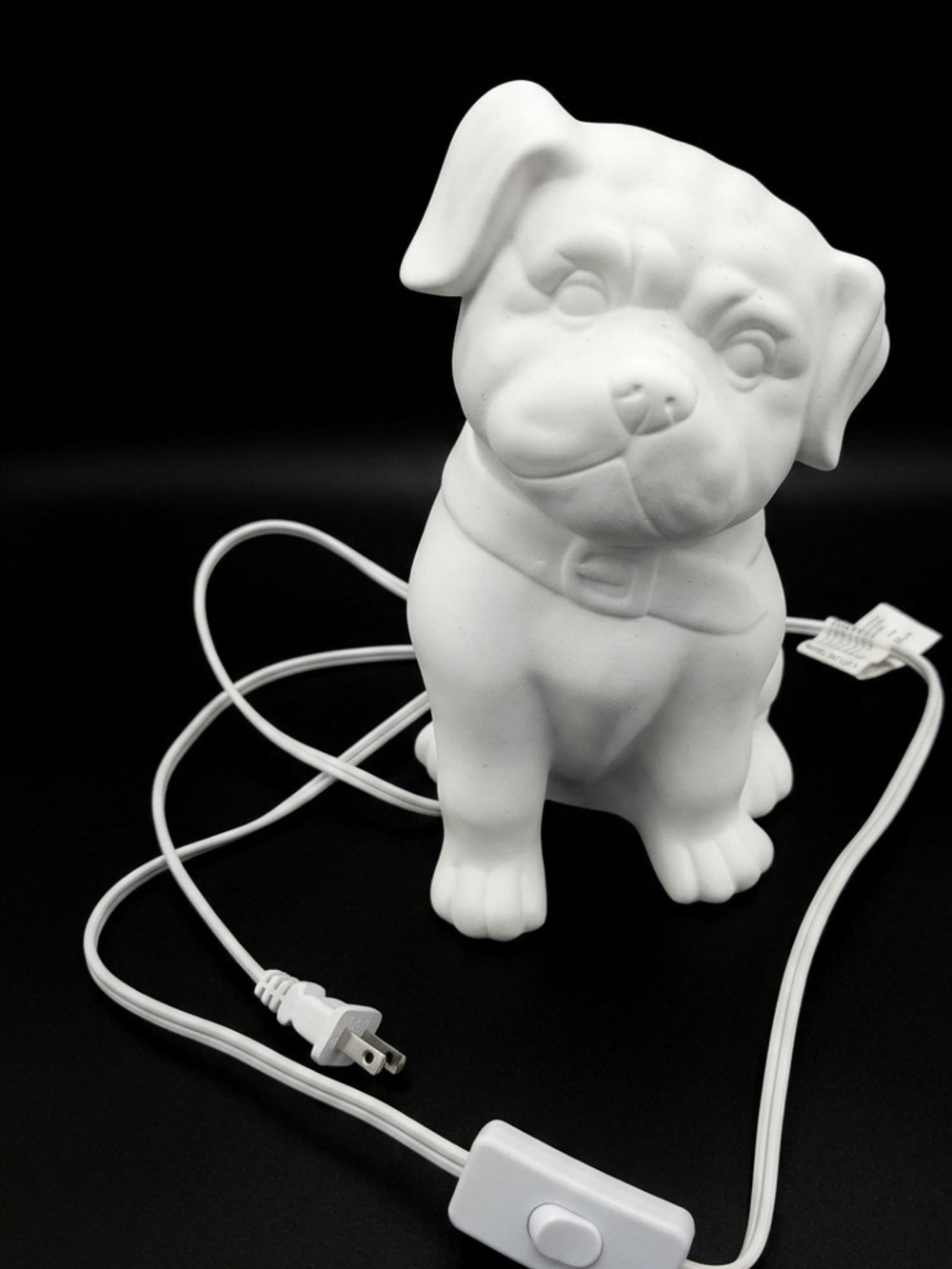 White Ceramic Dog Night Light Lamp - Pets Dog